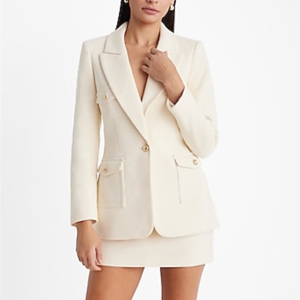 Textured Cream Blazer